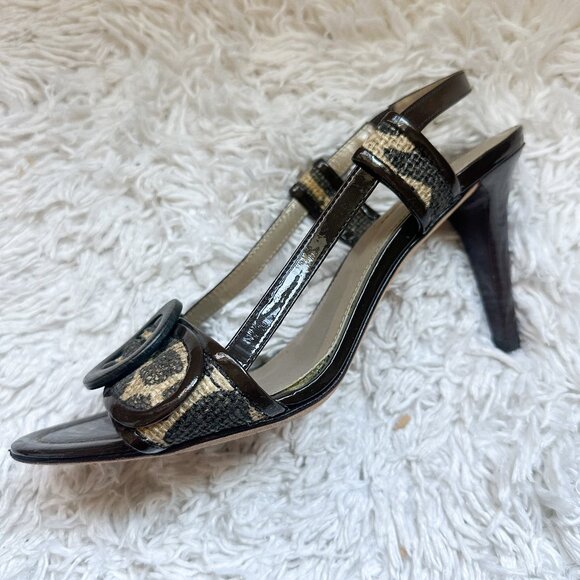 VIA SPIGA Animal Print Slingback Heels | Brown | Size 8 - Picture 3 of 6